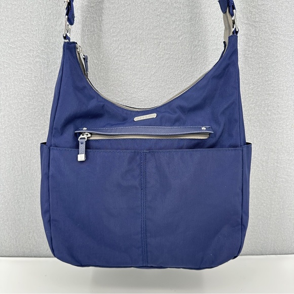Baggallini Phoenix Hobo Tote Crossbody Bag Travel Shoulder Purse Navy Blue Nylon - Picture 1 of 14